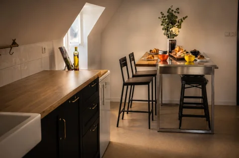 Cuisine et table haute — Gîte 4 personnes