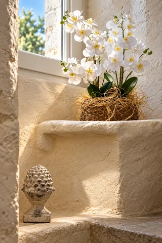 Orchidées dans l’escalier — Gîte 4 personnes